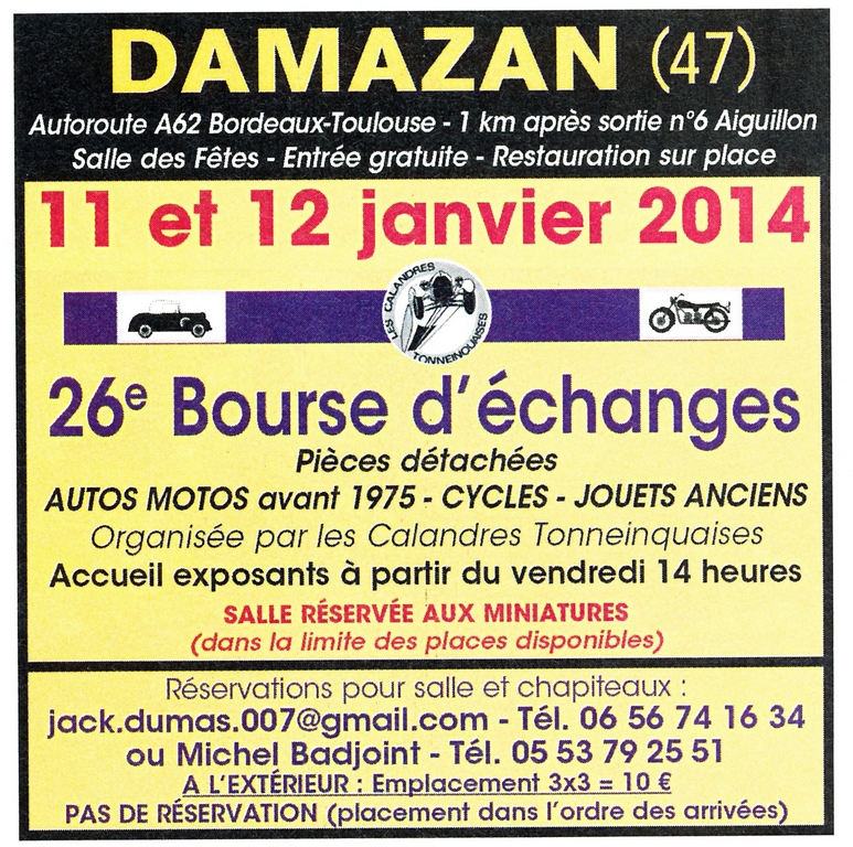 11 & 12 Janvier Bourse de Damazan (47)